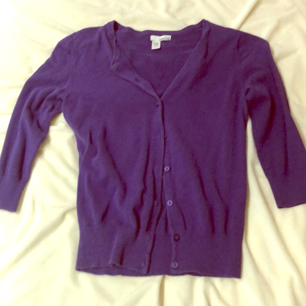 Purple Button Down Cardigan, size large
